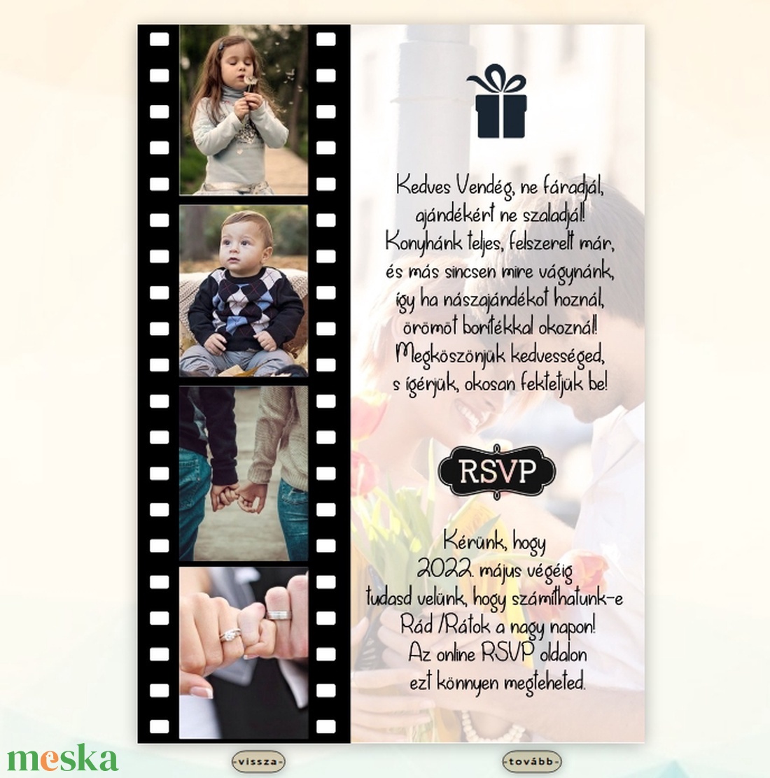 Digitális esküvői meghívó fényképpel - művészet - grafika & illusztráció - digitális - Meska.hu