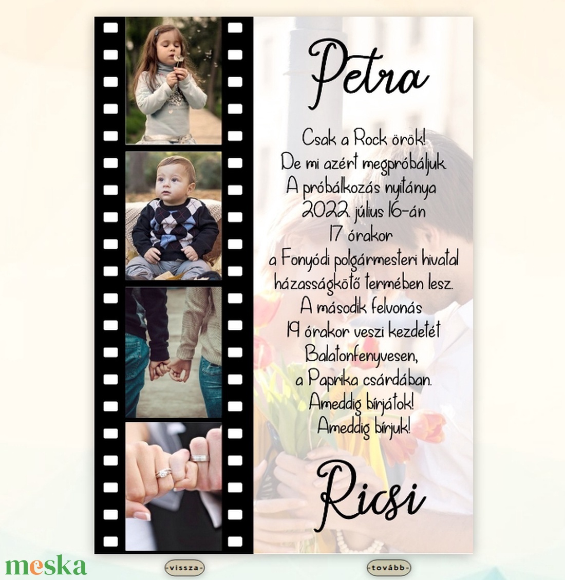 Digitális esküvői meghívó fényképpel - művészet - grafika & illusztráció - digitális - Meska.hu