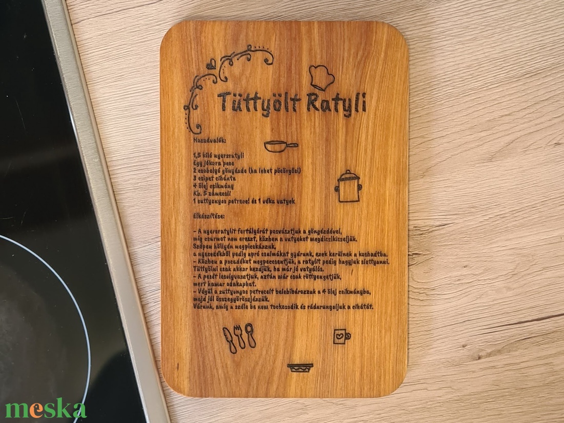 Vágódeszka, Tüttyölt ratyli recept - otthon & életmód - konyhafelszerelés, tálalás - sütés, főzés - vágódeszka - Meska.hu Vágódeszka, Tüttyölt ratyli recept - otthon & életmód - konyhafelszerelés, tálalás - sütés, főzés - vágódeszka - Meska.hu