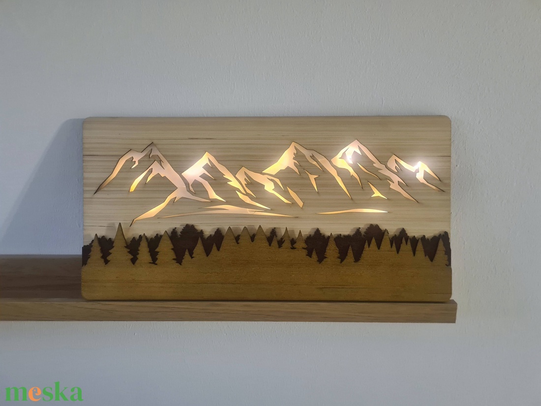 LED-es falikép, Mountain - otthon & életmód - dekoráció - kép & falikép - fából készült kép - Meska.hu LED-es falikép, Mountain - otthon & életmód - dekoráció - kép & falikép - fából készült kép - Meska.hu