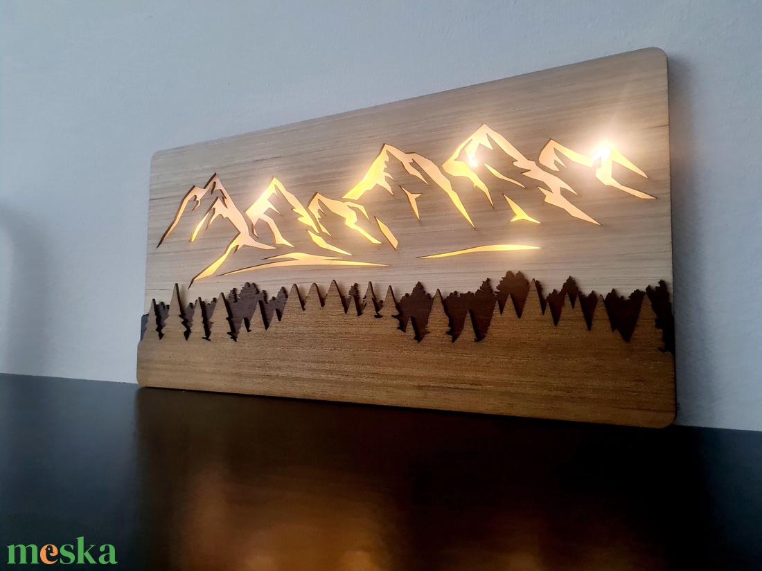 LED-es falikép, Mountain - otthon & életmód - dekoráció - kép & falikép - fából készült kép - Meska.hu LED-es falikép, Mountain - otthon & életmód - dekoráció - kép & falikép - fából készült kép - Meska.hu