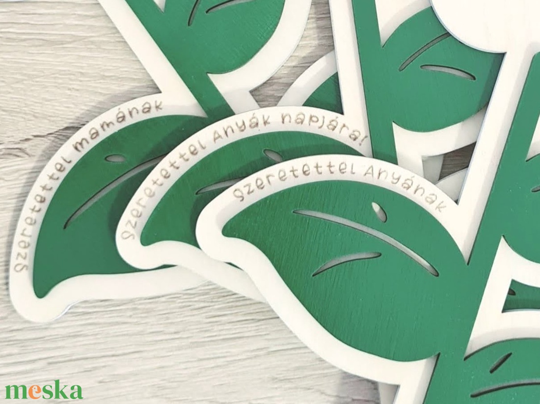 Anyák napi virág kézlenyomattal - otthon & életmód - virágdekoráció - virágdíszek - lézervágott virágdíszek - Meska.hu