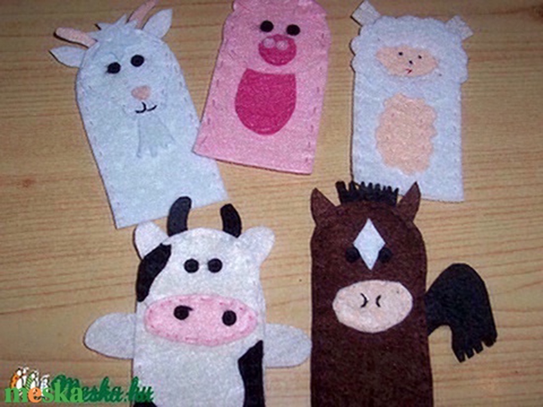 Ujjbábkészlet - az istálló lakói - játék & sport - bábok - ujjbáb - Meska.hu