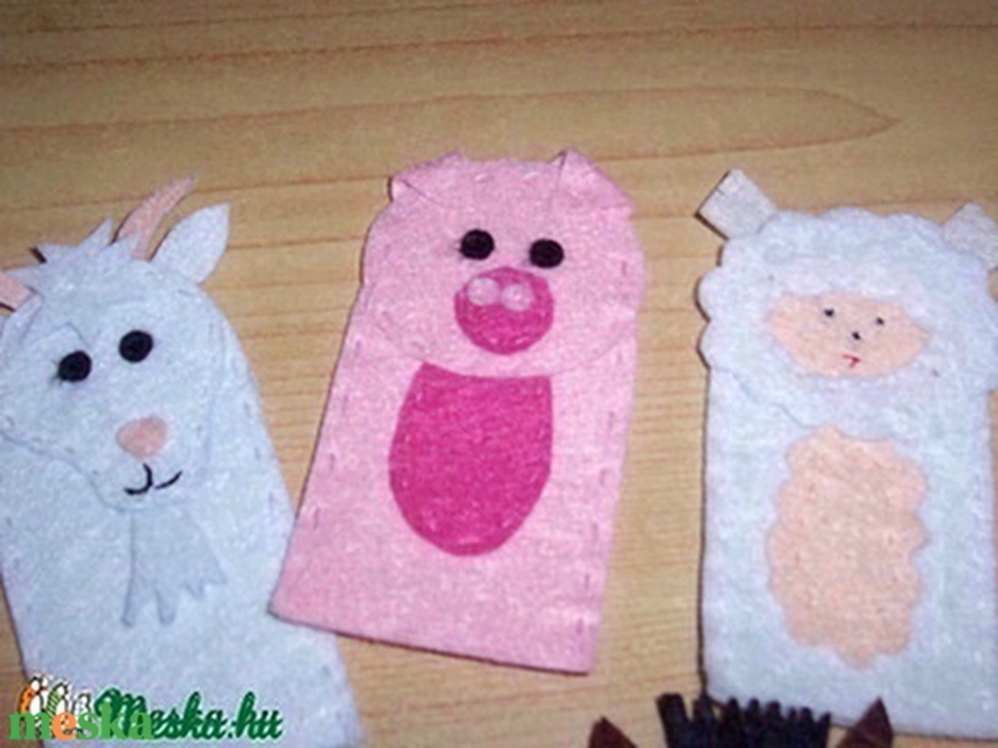 Ujjbábkészlet - az istálló lakói - játék & sport - bábok - ujjbáb - Meska.hu