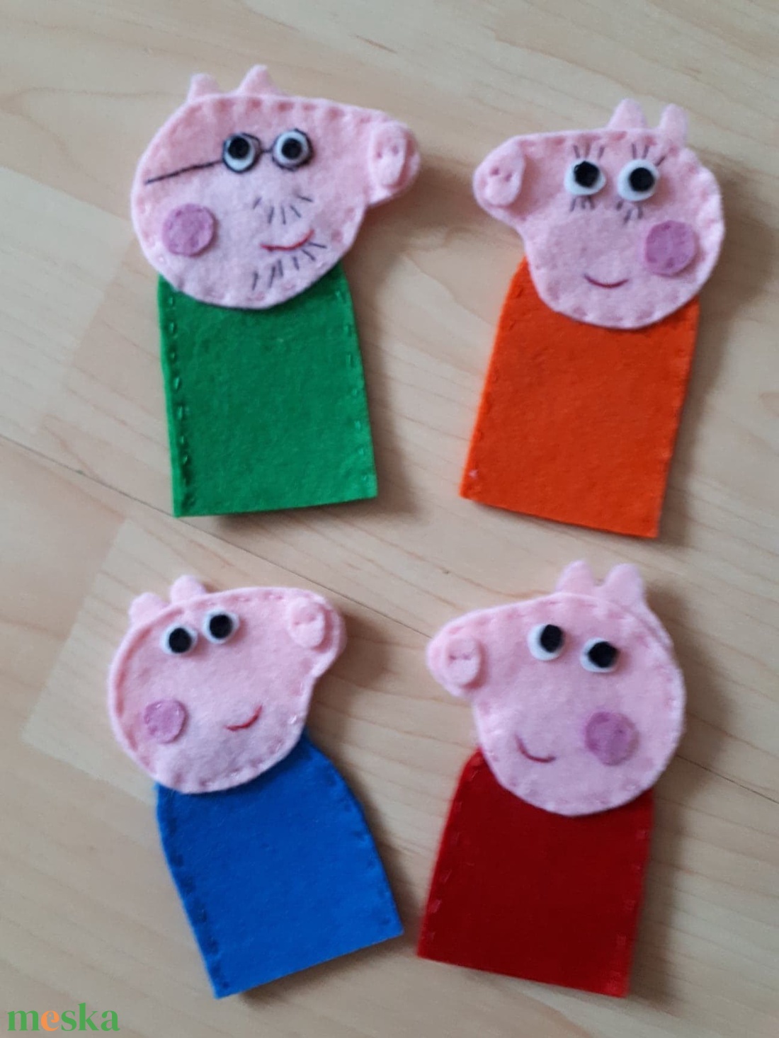  Peppáék ujjbábkészlet - játék & sport - bábok - kesztyűbáb - Meska.hu