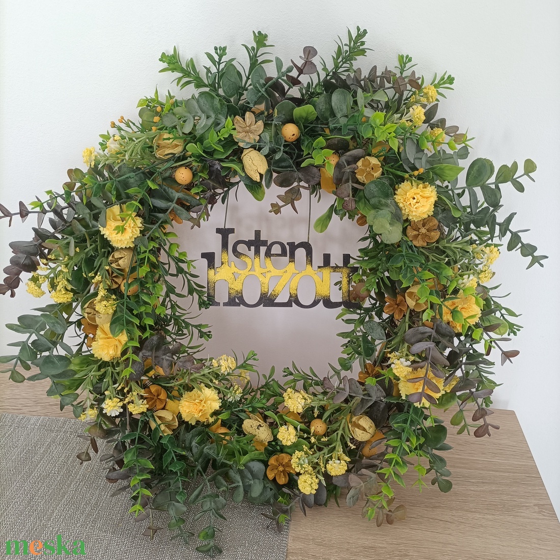 Isten hozott ajtódísz, koszorú, kopogtató  - otthon & életmód - dekoráció - virágdísz és tartó - koszorú - Meska.hu