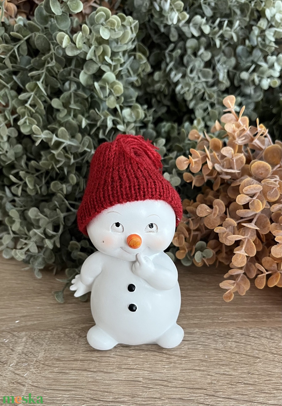 Kerámia hóember, bájos - kellékek & szerszámok - díszíthető tárgyak - kerámia - Meska.hu