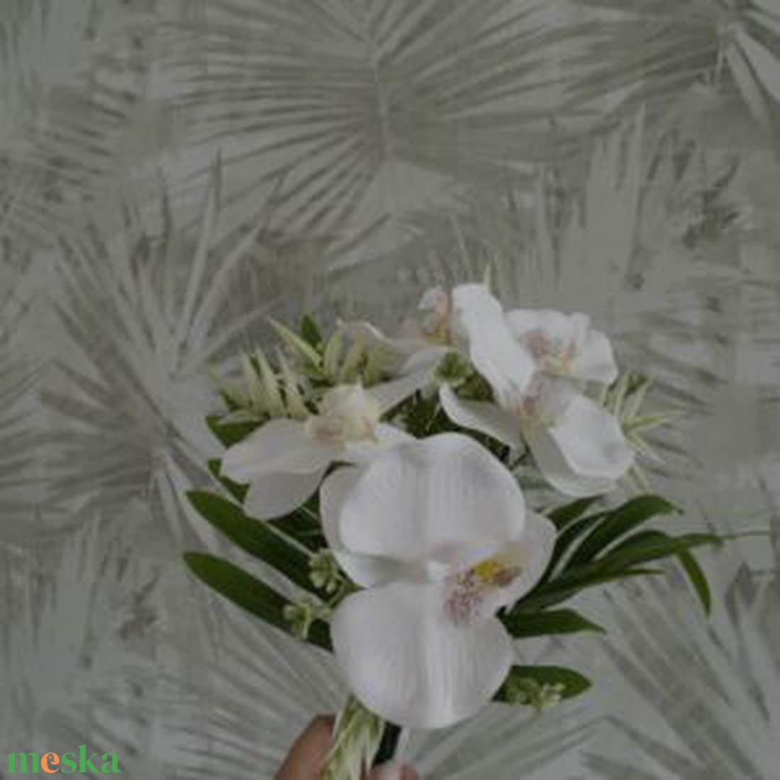 Orchidea csokor pálmalevéllel - otthon & életmód - dekoráció - virágdekoráció - virágok - virágcsokor - Meska.hu
