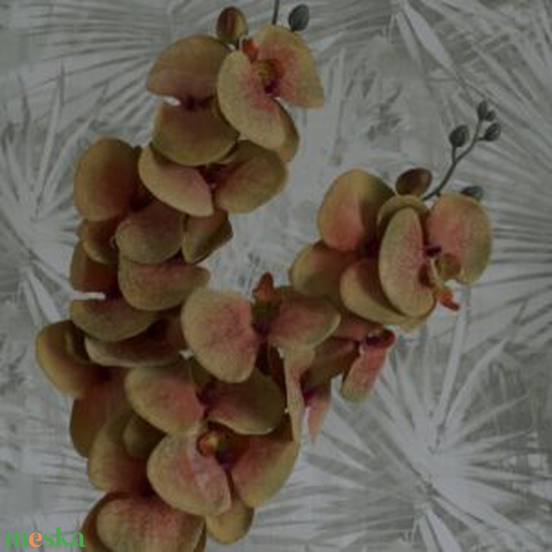 Narancs- zöld orchidea - otthon & életmód - dekoráció - virágdekoráció - virágok - szálas virág - Meska.hu