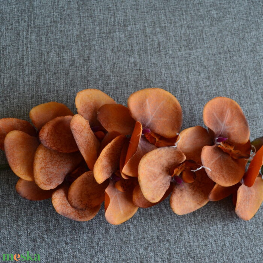 Sötétnarancs orchidea - otthon & életmód - dekoráció - Meska.hu