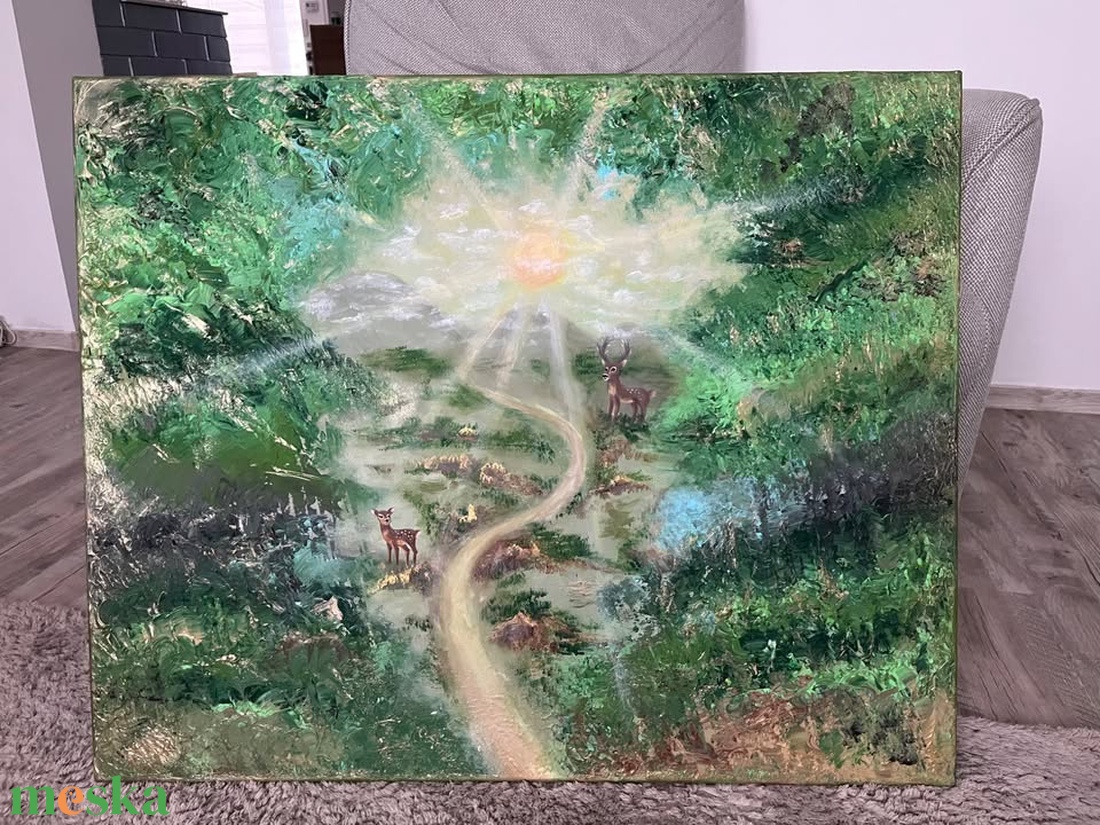 Erdő festmény - művészet - festmény - akril - Meska.hu