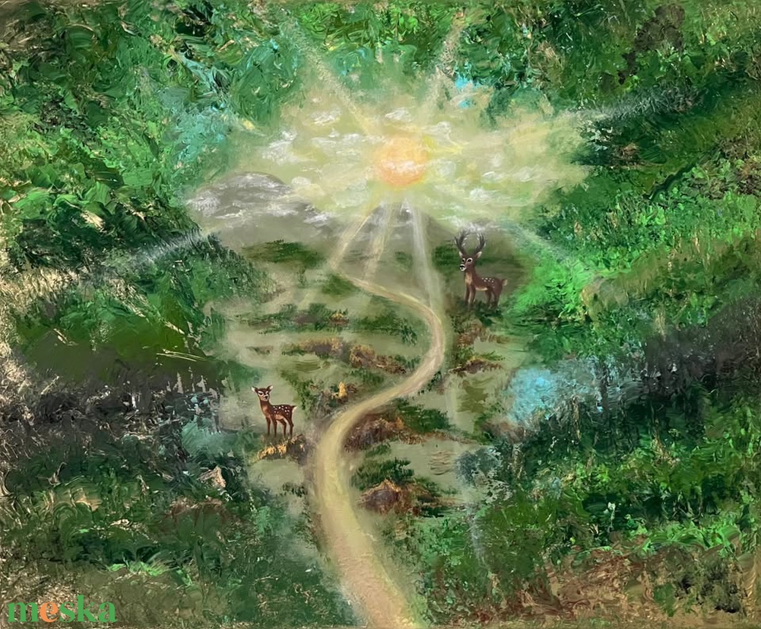 Erdő festmény - művészet - festmény - akril - Meska.hu