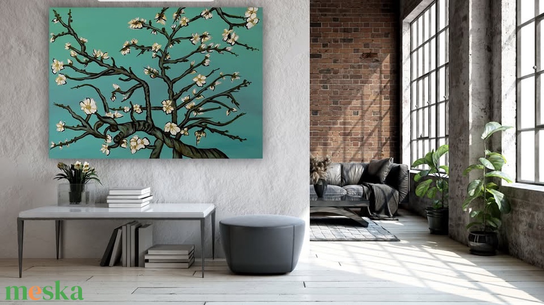 Mandulavirágzás festmény - művészet - festmény - akril - Meska.hu