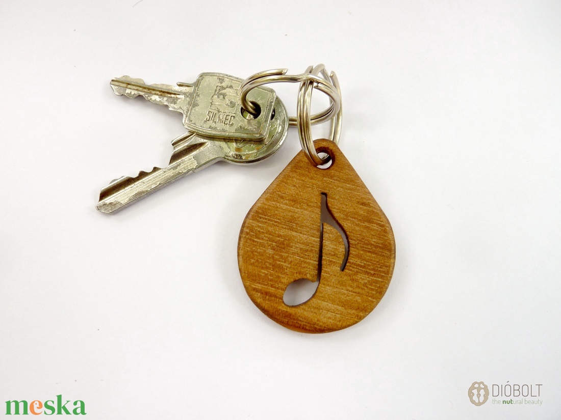 Hangjegy mintájú fa kulcstartó, ajándék zenetanárnak - táska & tok - kulcstartó & táskadísz - kulcstartó - Meska.hu