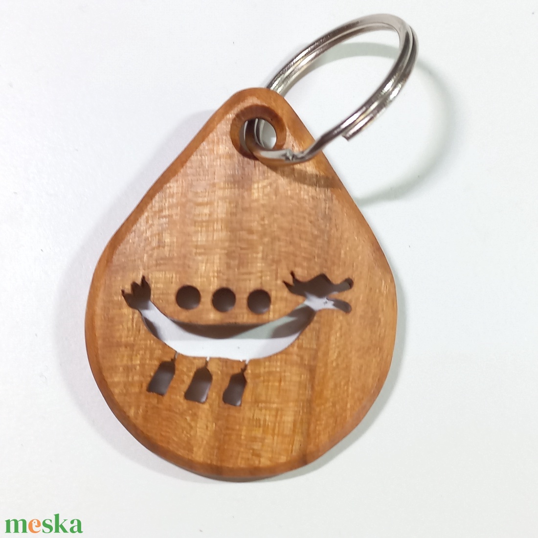 Sárkányhajó mintájú fa kulcstartó - táska & tok - kulcstartó & táskadísz - kulcstartó - Meska.hu