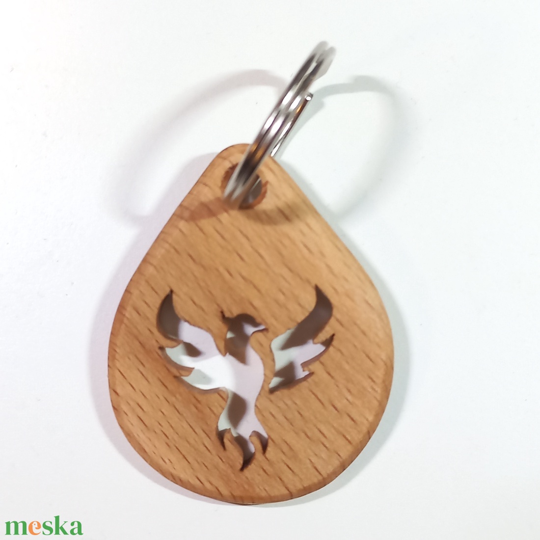 Főnix madár mintájú fa kulcstartó - táska & tok - kulcstartó & táskadísz - kulcstartó - Meska.hu