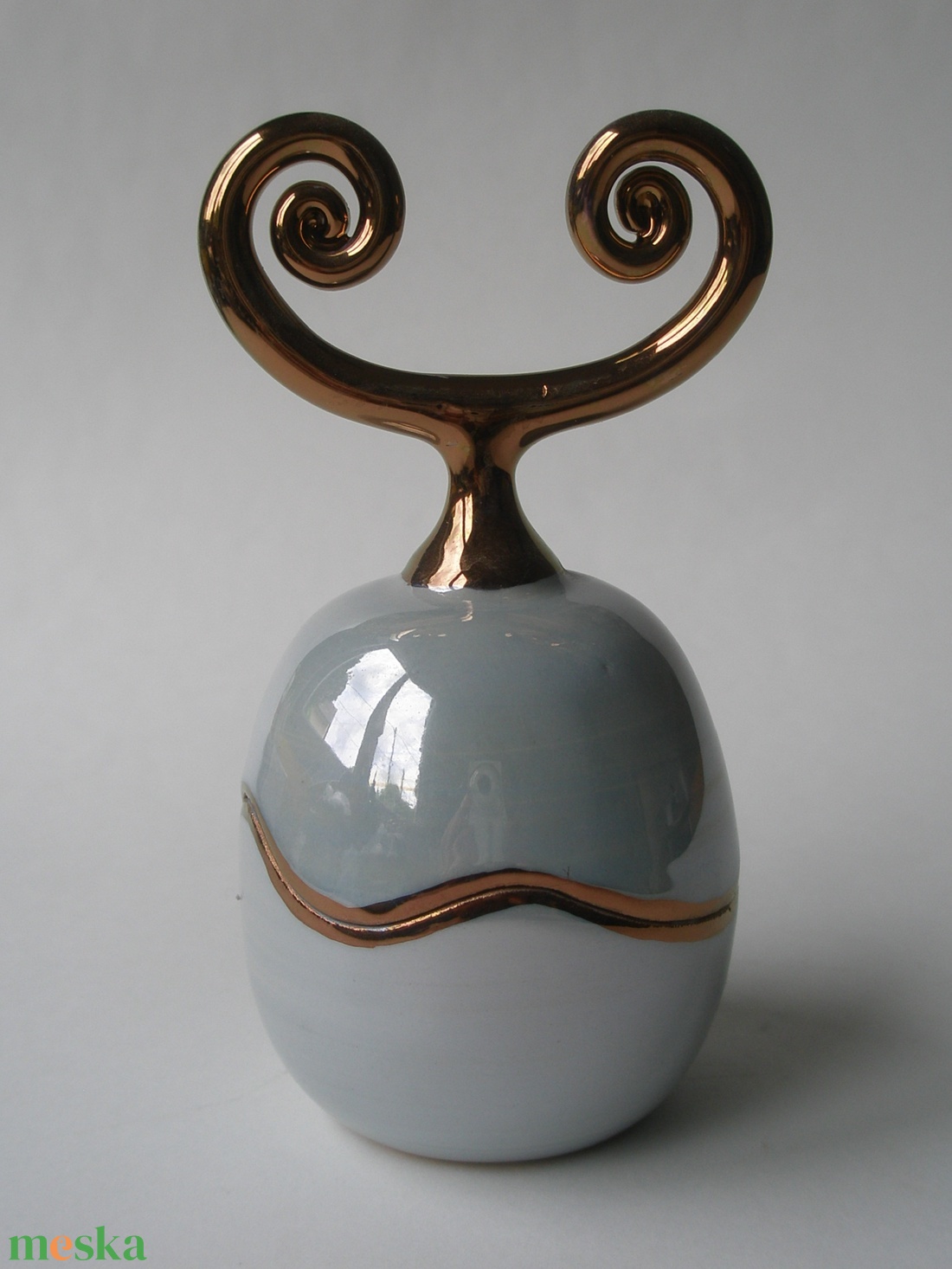 türkiz-arany porcelán ékszertartó - ékszer - ékszertartó - ékszerdoboz - Meska.hu