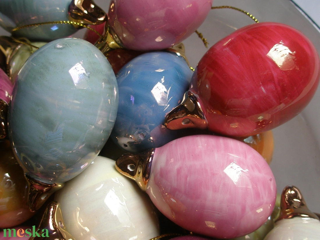 Húsvéti porcelán tojás - ünnepi díszek, dekorációk - húsvéti díszek és dekorációk - húsvéti tojás, hímestojás - Meska.hu