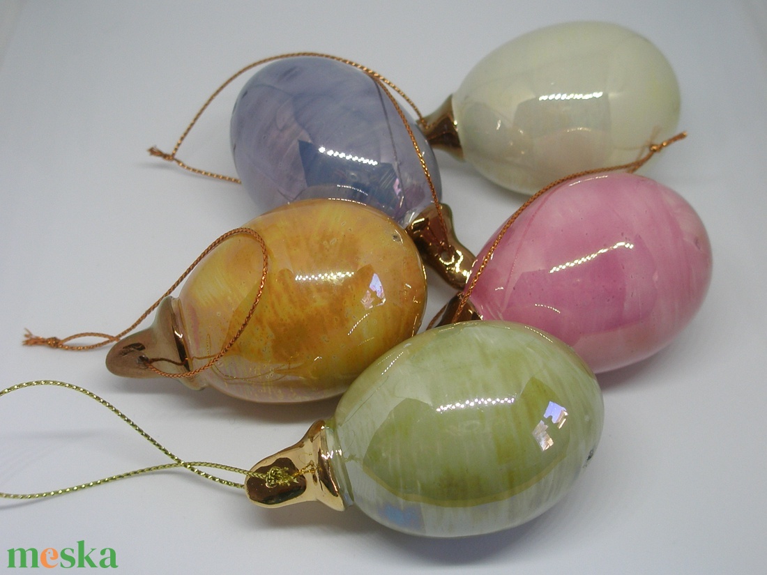 Porcelán tojás 5 db szett - ünnepi díszek, dekorációk - húsvéti díszek és dekorációk - húsvéti tojás, hímestojás - Meska.hu