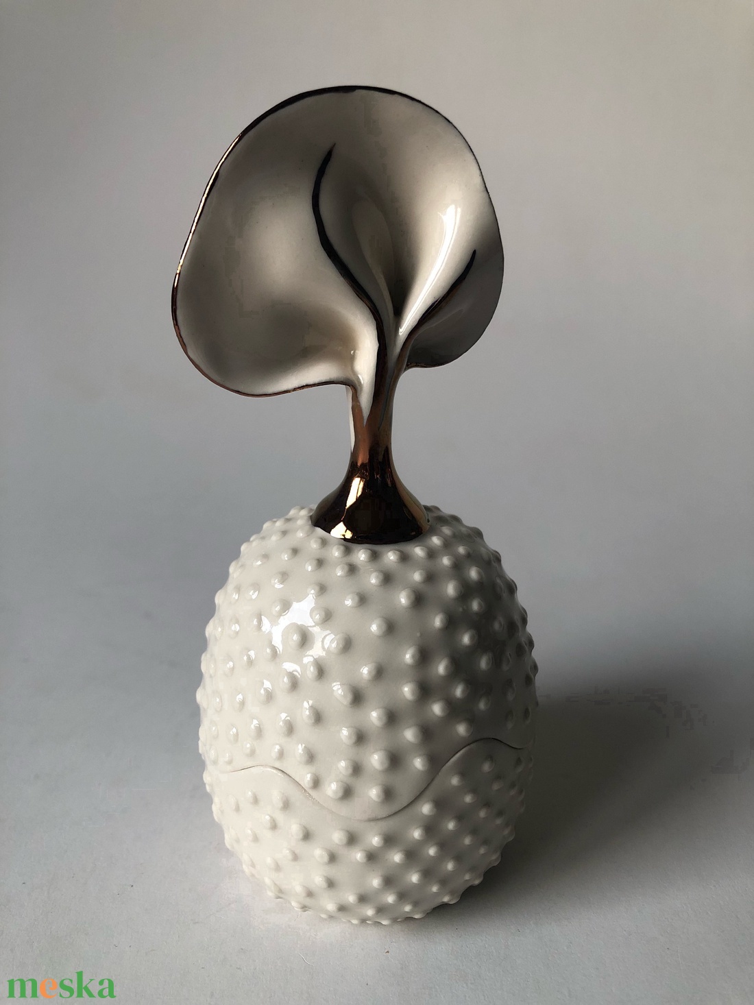 fehér-arany porcelán ékszertartó - ékszer - ékszertartó - ékszertartó állvány - Meska.hu