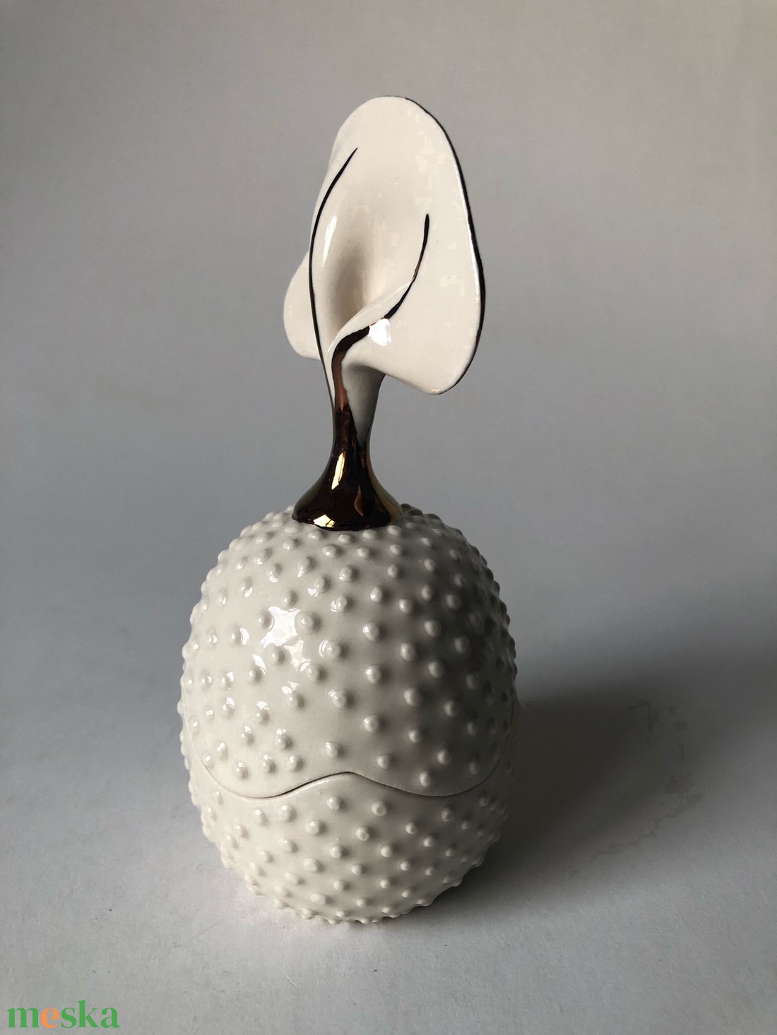 fehér-arany porcelán ékszertartó - ékszer - ékszertartó - ékszertartó állvány - Meska.hu