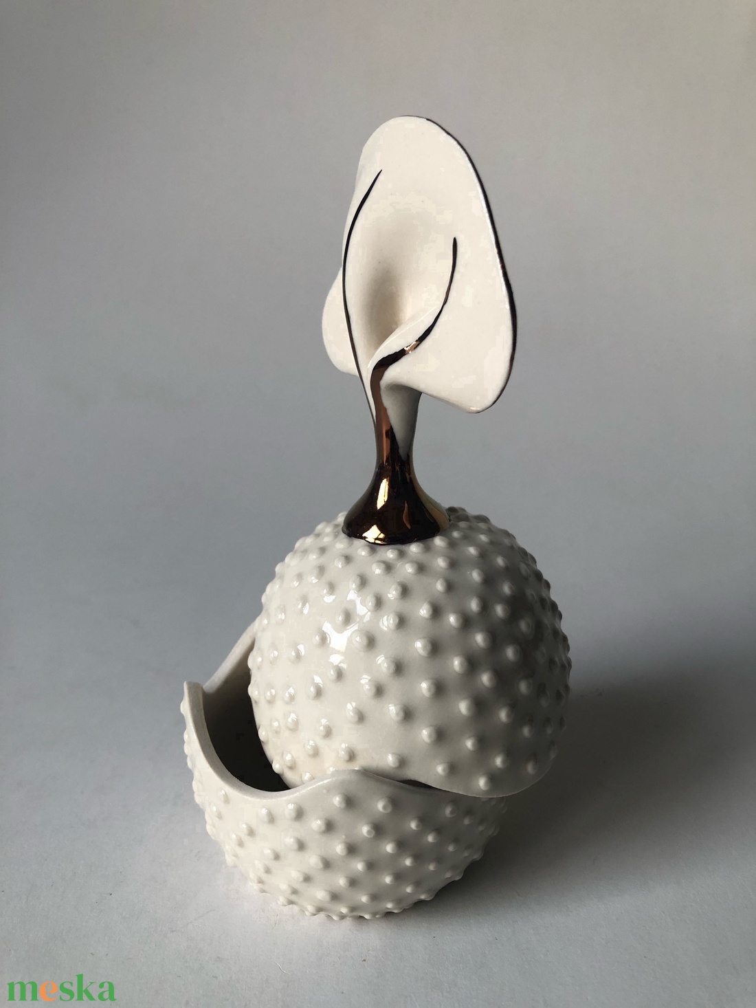 fehér-arany porcelán ékszertartó - ékszer - ékszertartó - ékszertartó állvány - Meska.hu