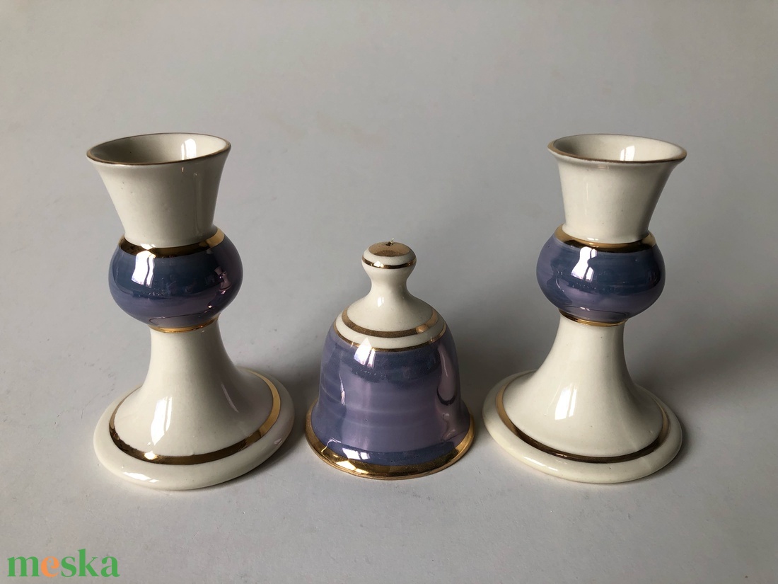 Karácsonyi aprószett: gyertyatartók és csengő - karácsony - karácsonyi lakásdekoráció - ünnepi asztaldekoráció - Meska.hu