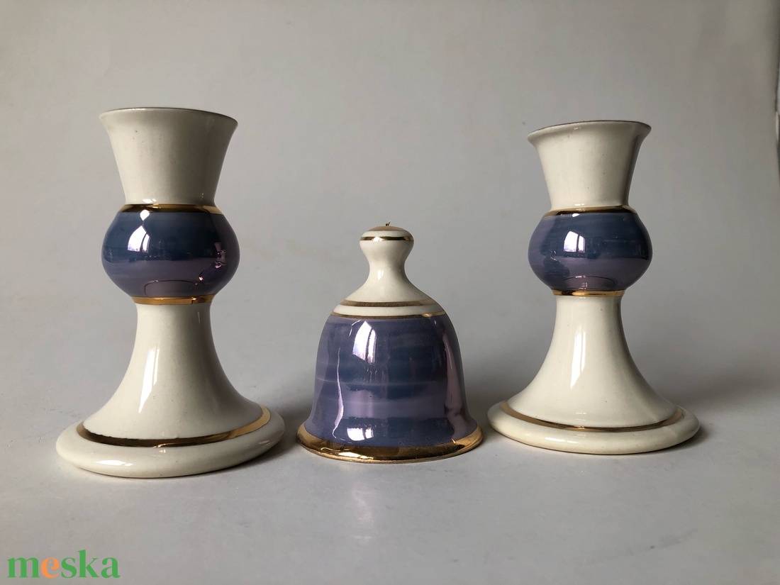 Karácsonyi aprószett: gyertyatartók és csengő - karácsony - karácsonyi lakásdekoráció - ünnepi asztaldekoráció - Meska.hu