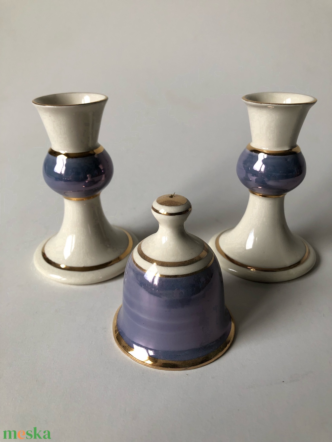 Karácsonyi aprószett: gyertyatartók és csengő - karácsony - karácsonyi lakásdekoráció - ünnepi asztaldekoráció - Meska.hu