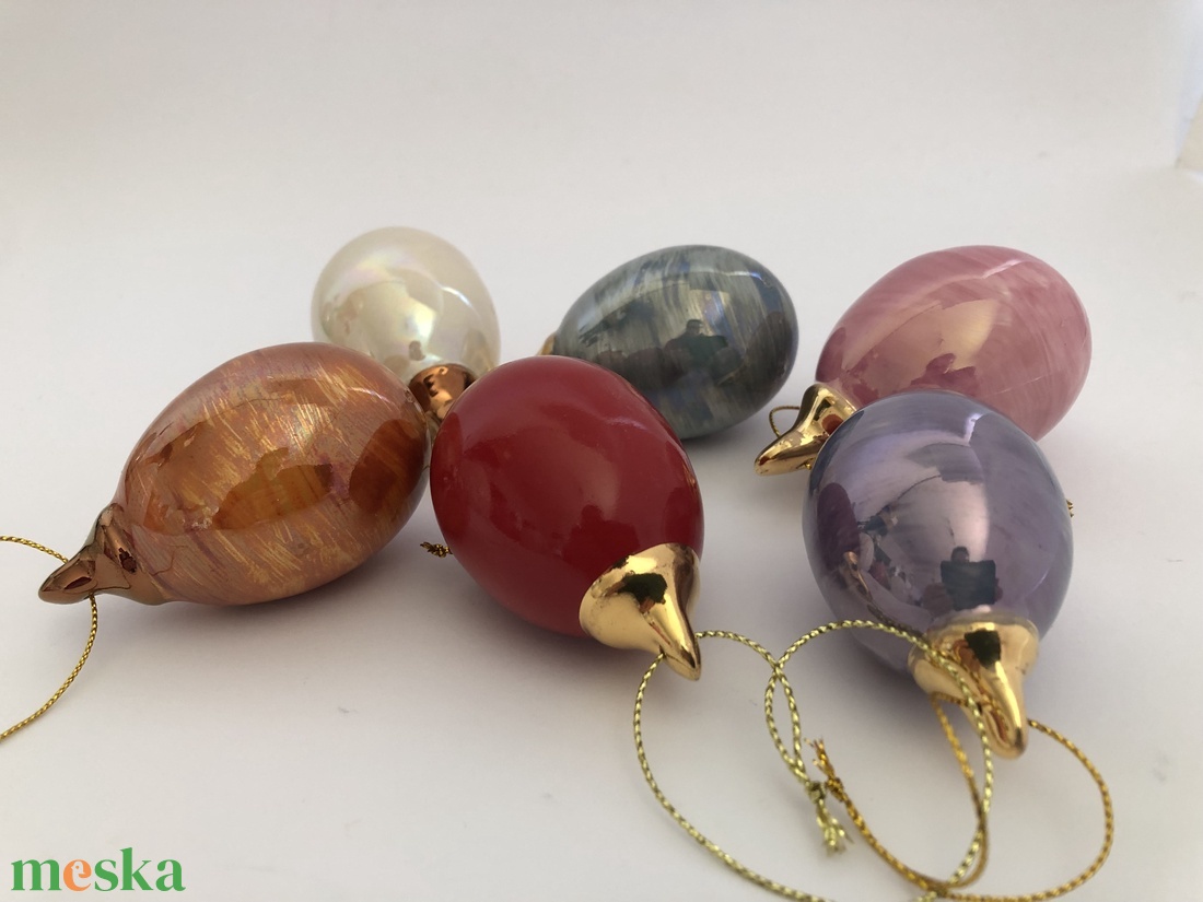 Húsvéti Porcelán tojás 6 db szett - ünnepi díszek, dekorációk - húsvéti díszek és dekorációk - húsvéti tojás, hímestojás - Meska.hu