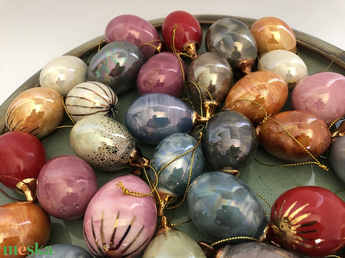 Húsvéti Porcelán tojás 6 db szett - ünnepi díszek, dekorációk - húsvéti díszek és dekorációk - húsvéti tojás, hímestojás - Meska.hu