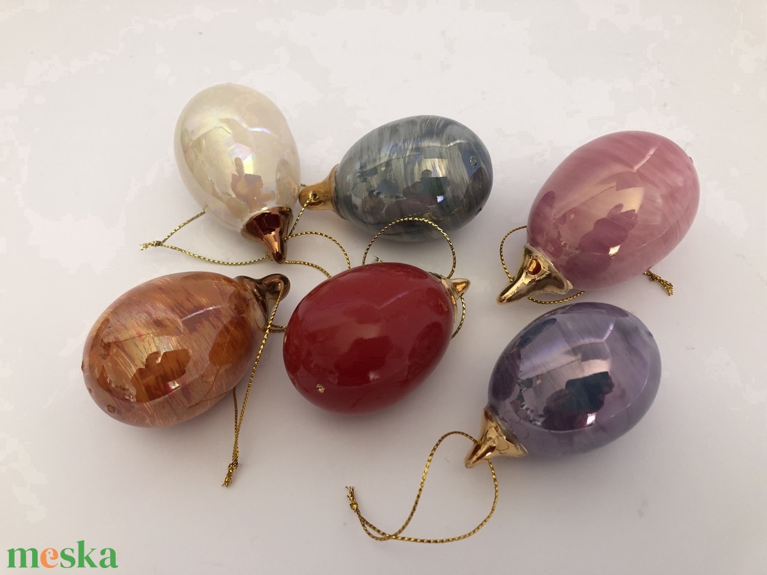 Húsvéti Porcelán tojás 6 db szett - ünnepi díszek, dekorációk - húsvéti díszek és dekorációk - húsvéti tojás, hímestojás - Meska.hu