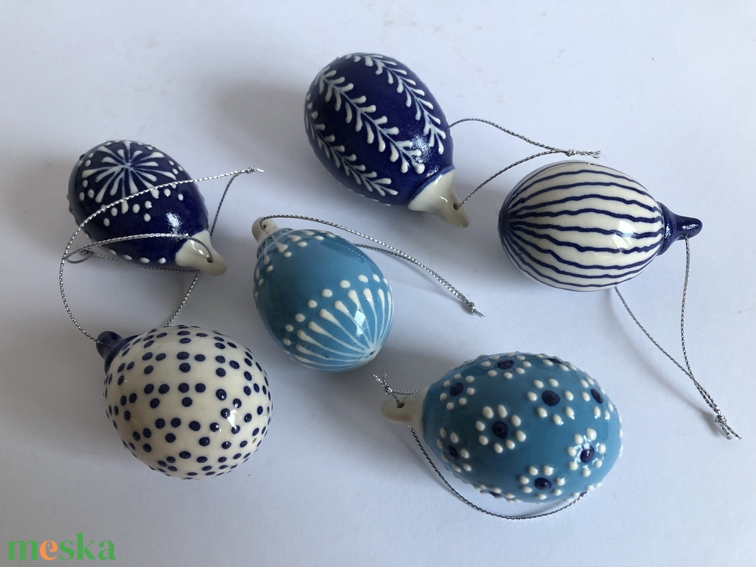 Húsvéti Porcelán tojás 6 db szett - ünnepi díszek, dekorációk - húsvéti díszek és dekorációk - húsvéti tojás, hímestojás - Meska.hu