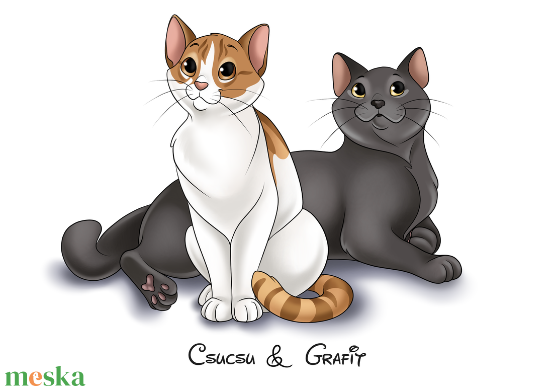 2 fős Disney portré - művészet - portré & karikatúra - portré - Meska.hu