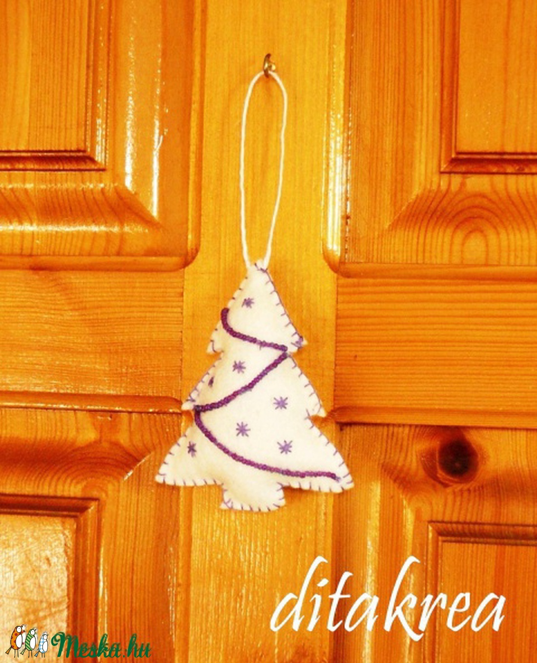 Adventi-karácsonyi díszek fehér gyapjúfilcből -  - Meska.hu