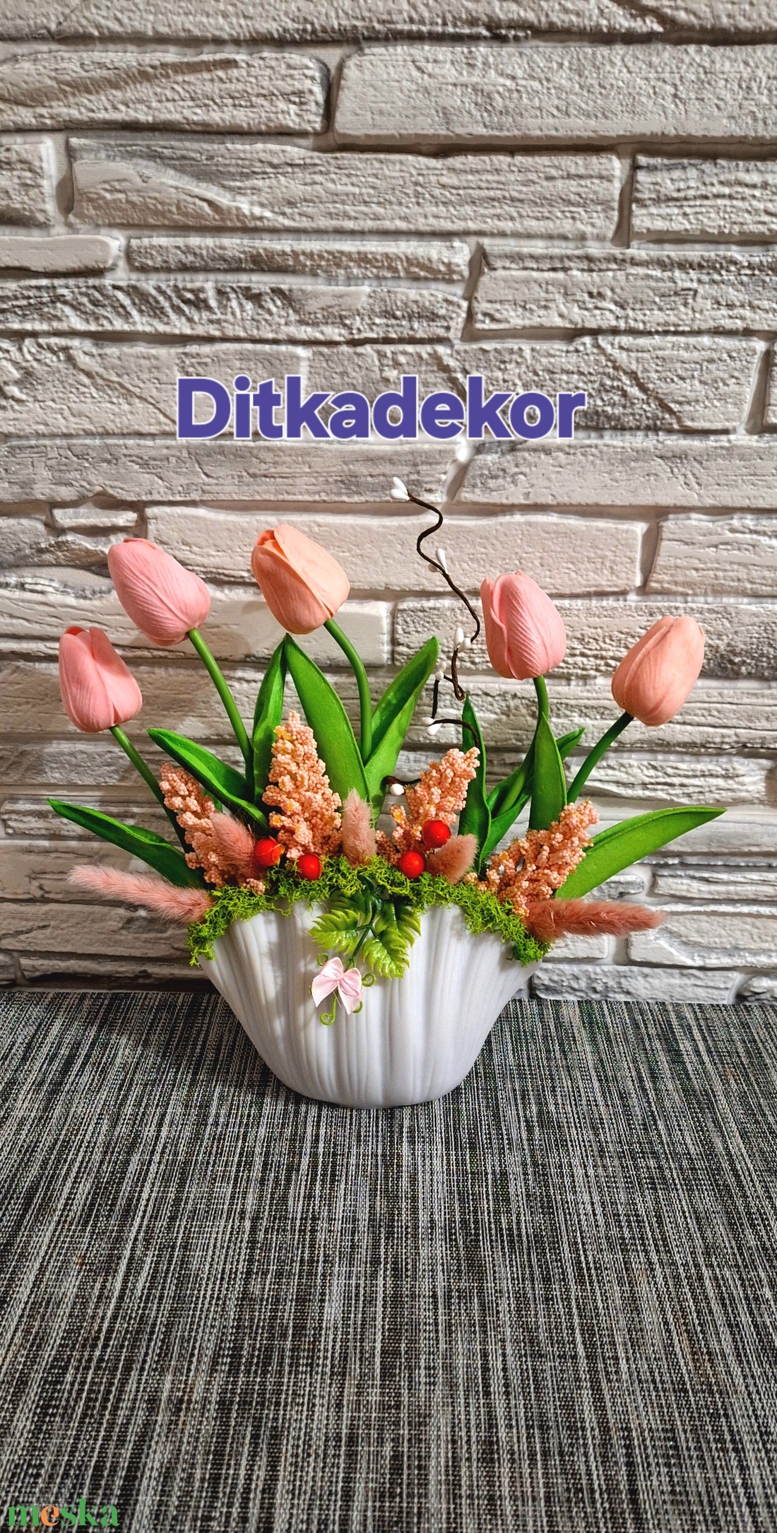 Kagyló-varázs Tulipánokkal - otthon & életmód - virágdekoráció - virágdíszek - asztali virágdísz - Meska.hu