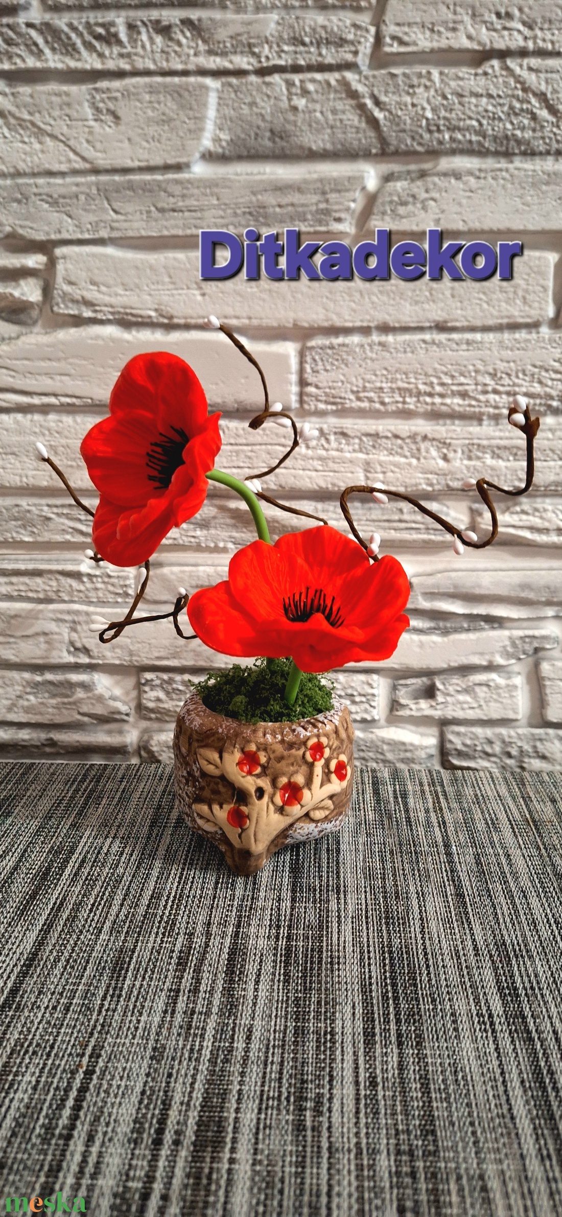 Pipacs varázs - otthon & életmód - virágdekoráció - virágdíszek - fali virágdekoráció - Meska.hu