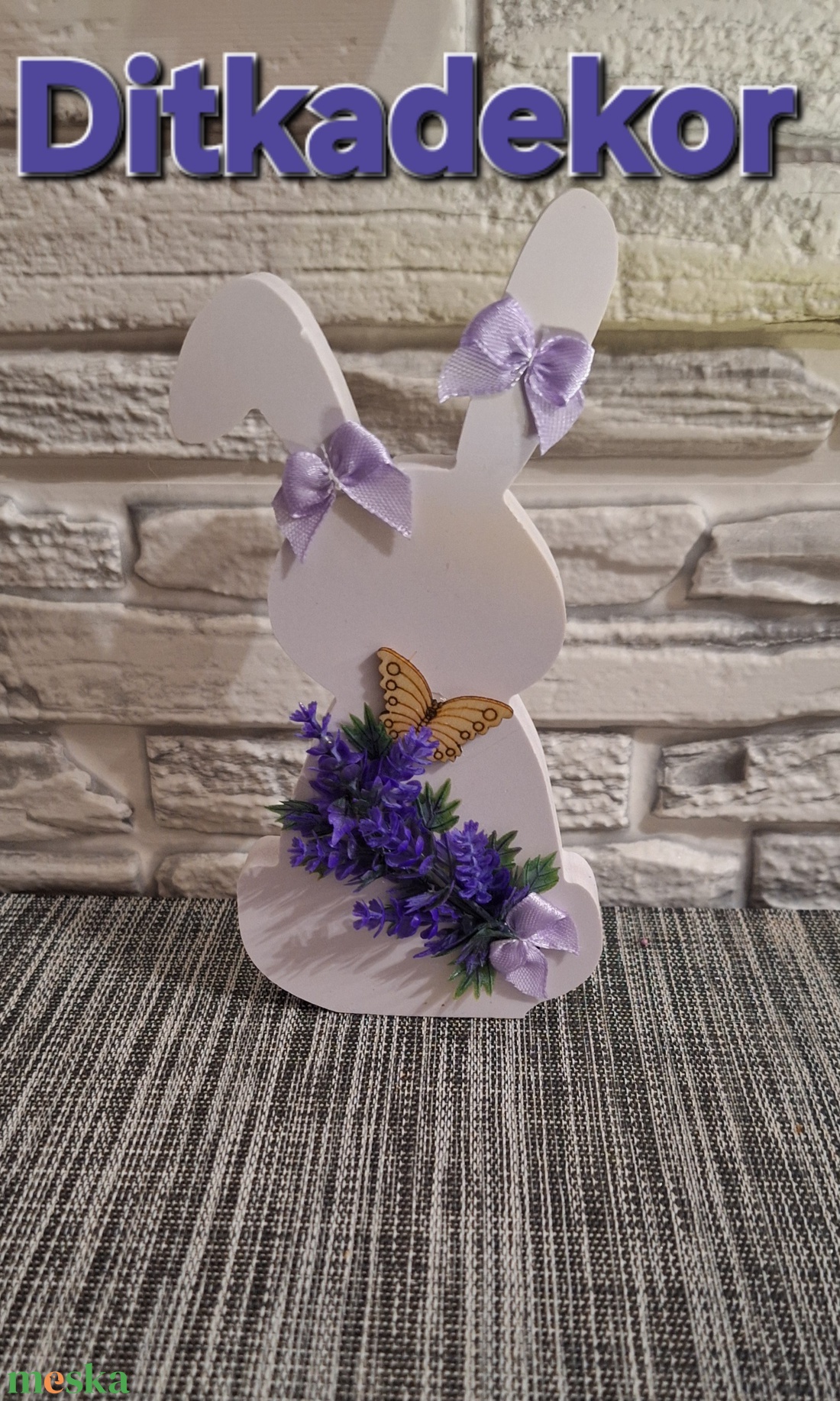 Lila Levendulás Fa Nyuszi � Kézműves Húsvéti Asztaldísz  - ünnepi díszek, dekorációk - húsvéti díszek és dekorációk - húsvéti asztaldíszek - Meska.hu