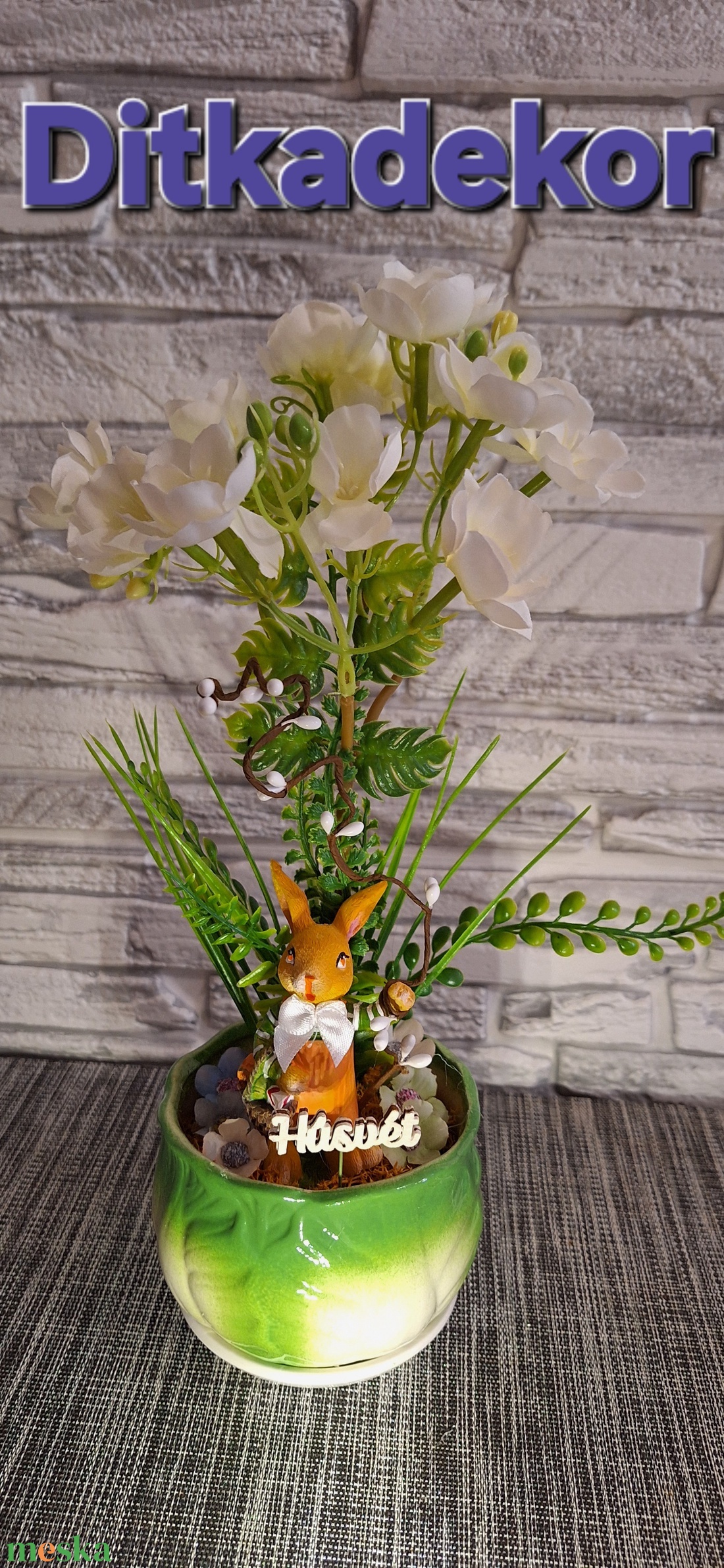 Húsvéti Kaspó-Varázs � Egyedi tavaszi asztaldíszek vidám nyuszikkal ���� - ünnepi díszek, dekorációk - húsvéti díszek és dekorációk - húsvéti asztaldíszek - Meska.hu