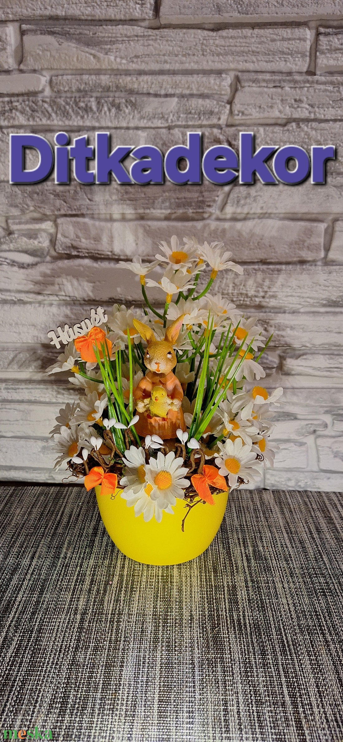 Húsvéti Kaspó-Varázs � Egyedi tavaszi asztaldíszek vidám nyuszikkal ���� - ünnepi díszek, dekorációk - húsvéti díszek és dekorációk - húsvéti asztaldíszek - Meska.hu