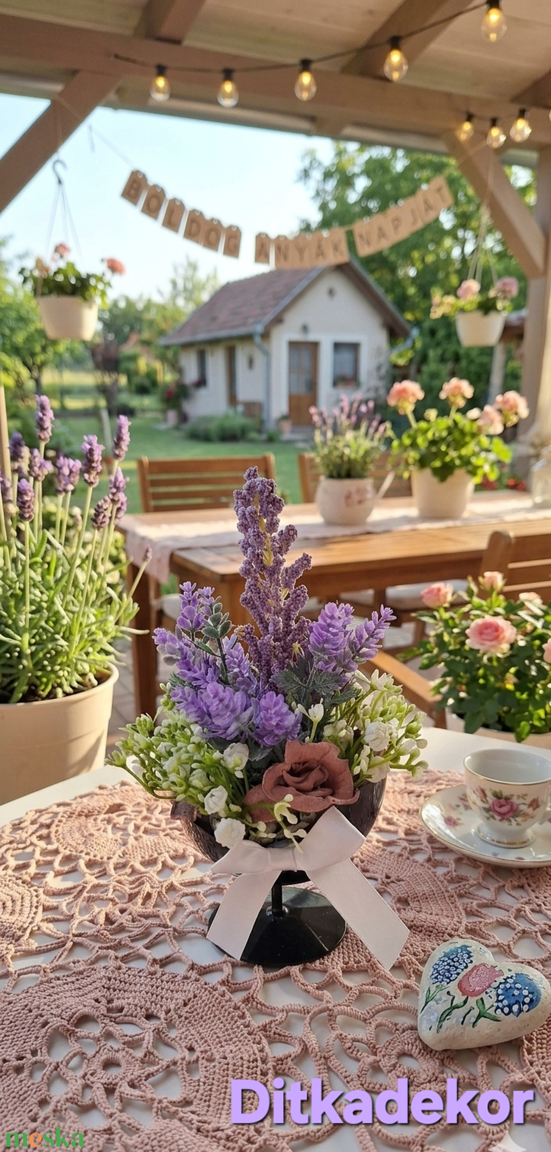 Anyák Napi Levendula-varázs � Rusztikus asztaldísz vintage stílusban(15cm magas) - otthon & életmód - dekoráció - asztal és polc dekoráció - asztaldísz - Meska.hu