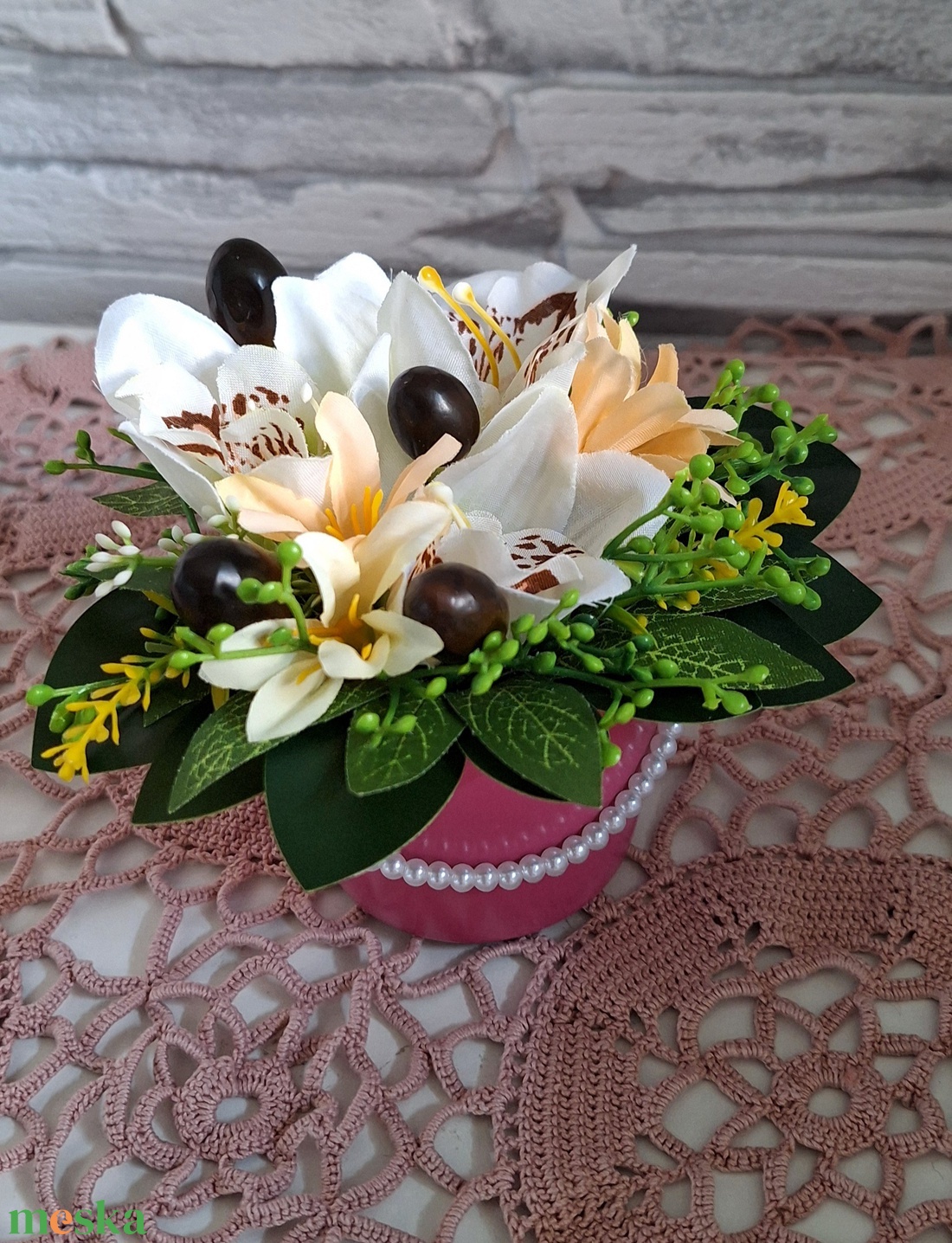 Orchidea � Kézműves asztali dísz(10 cm magas) - otthon & életmód - dekoráció - asztal és polc dekoráció - asztaldísz - Meska.hu