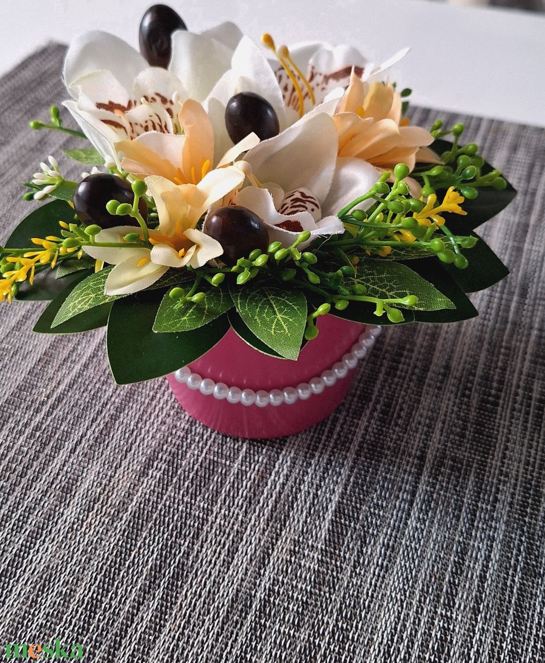 Orchidea � Kézműves asztali dísz(10 cm magas) - otthon & életmód - dekoráció - asztal és polc dekoráció - asztaldísz - Meska.hu