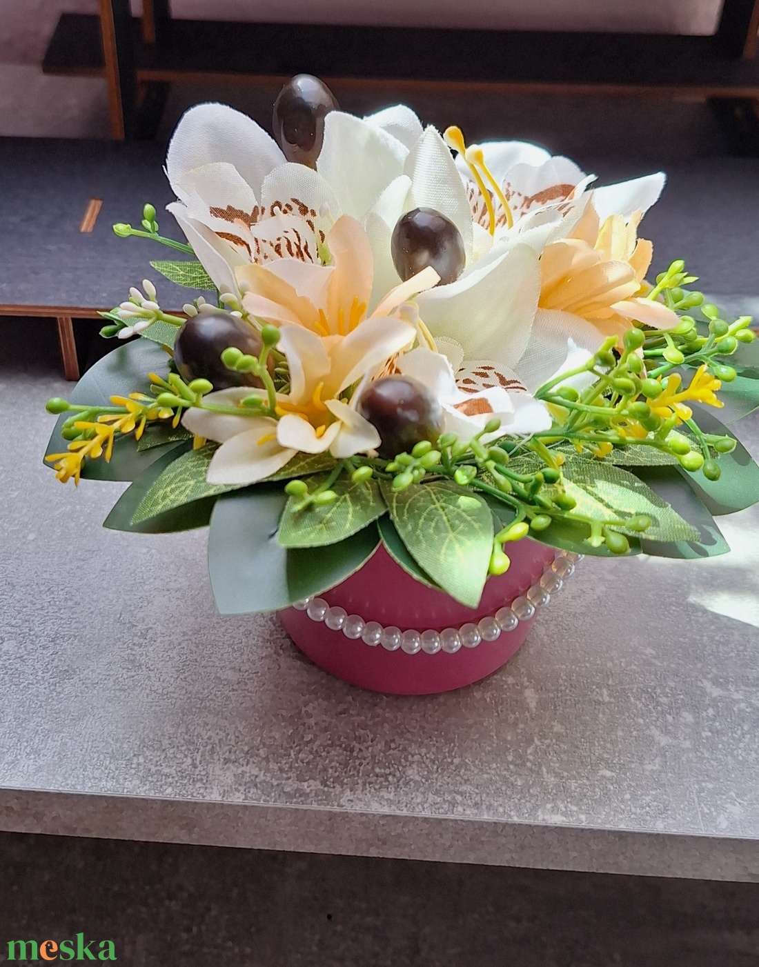 Orchidea � Kézműves asztali dísz(10 cm magas) - otthon & életmód - dekoráció - asztal és polc dekoráció - asztaldísz - Meska.hu