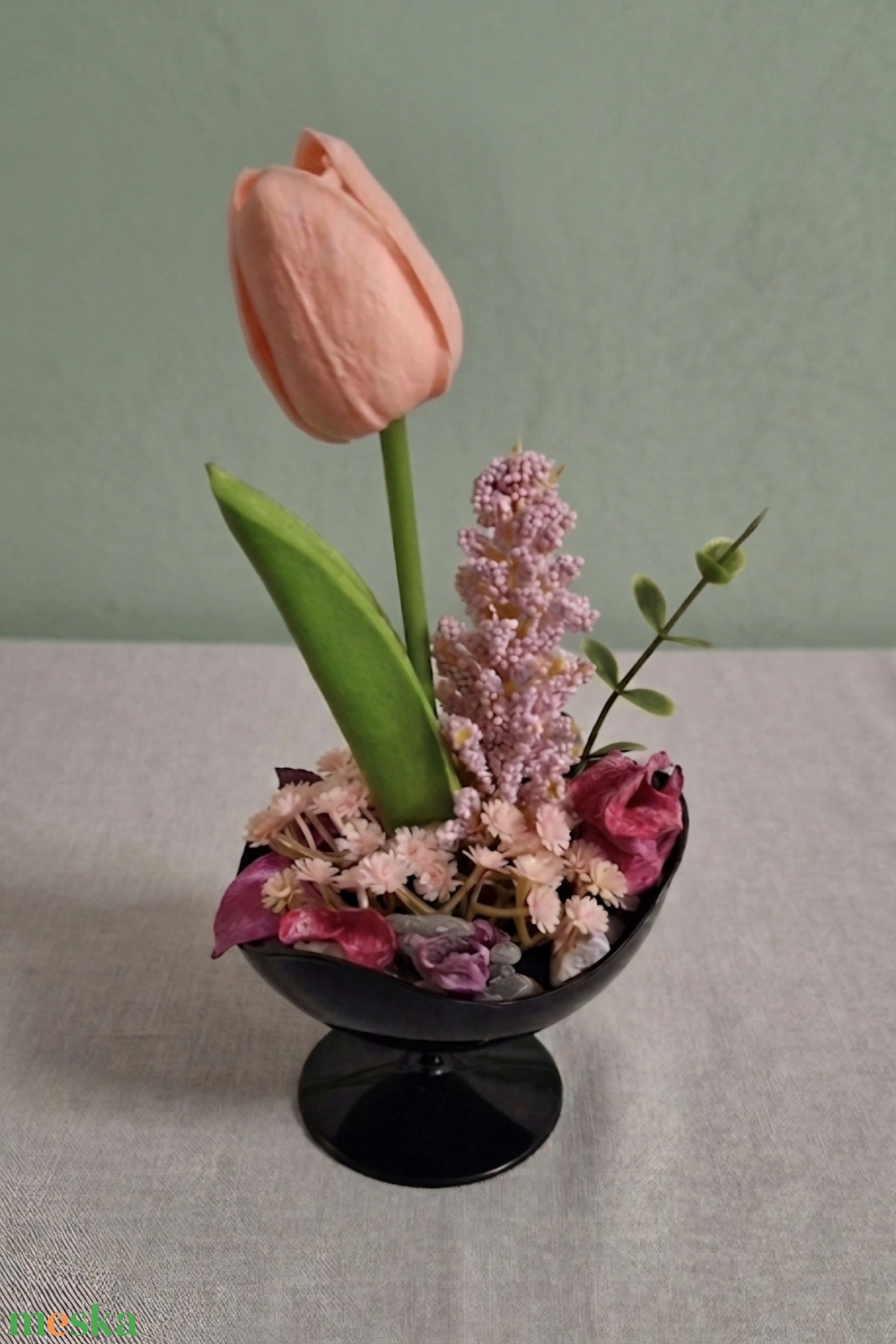 Báj és Stílus: Tulipán a Kehelyben(15cm magas) - otthon & életmód - dekoráció - asztal és polc dekoráció - asztaldísz - Meska.hu