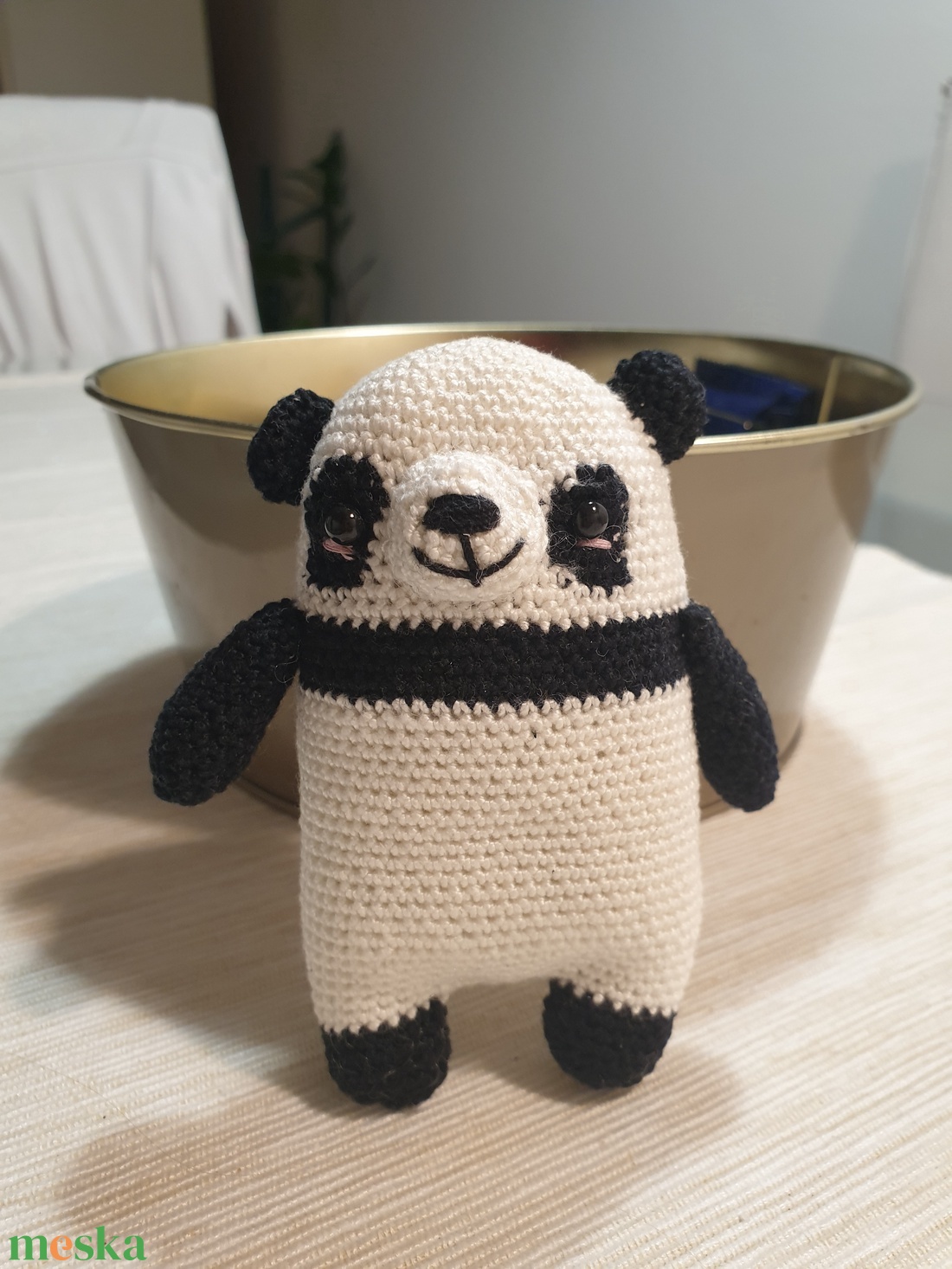 Horgolt panda maci - játék & sport - plüssállat & játékfigura - maci - Meska.hu