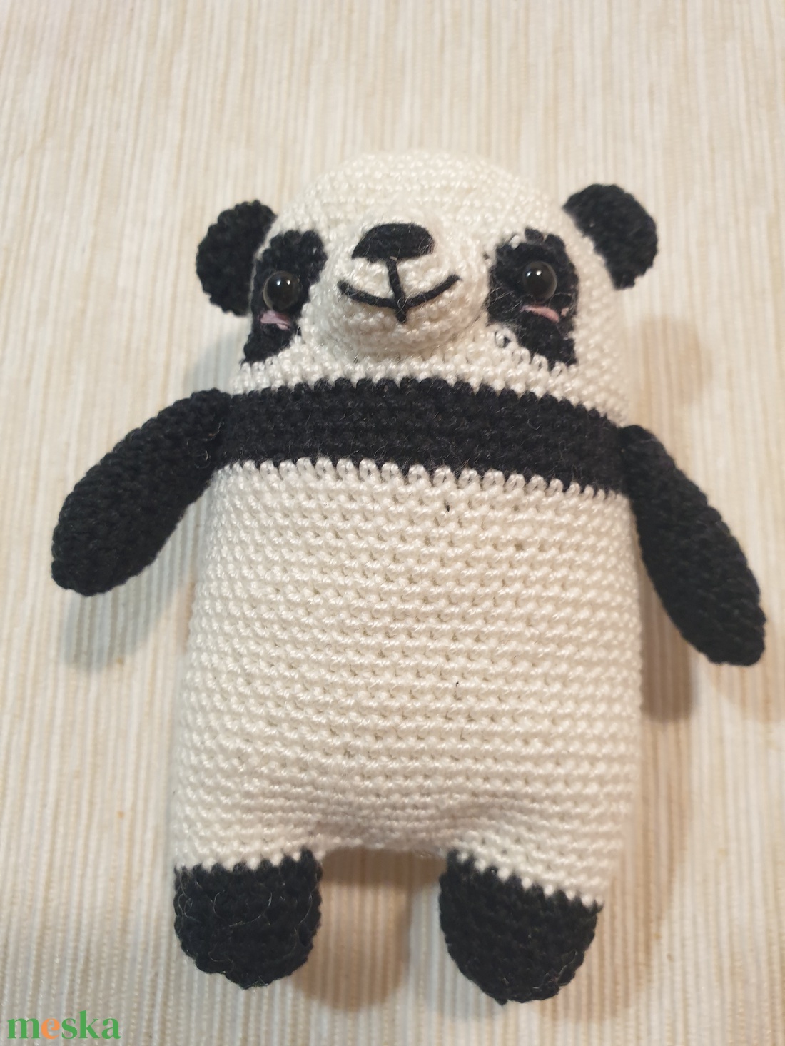 Horgolt panda maci - játék & sport - plüssállat & játékfigura - maci - Meska.hu