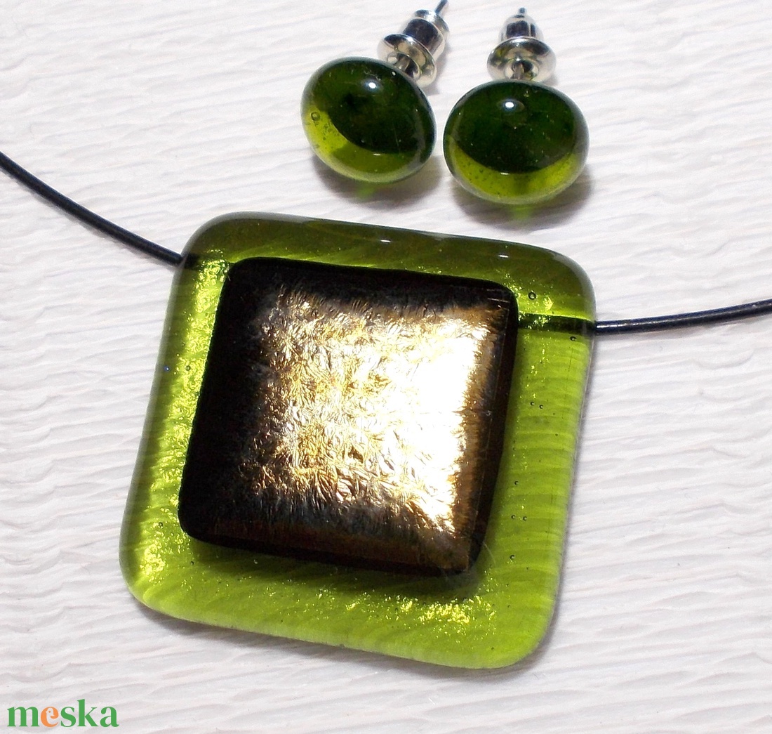 Bronzos olíva ékszerszett, ajándék nőknek névnapra, születésnapra. - ékszer - ékszerszett - Meska.hu