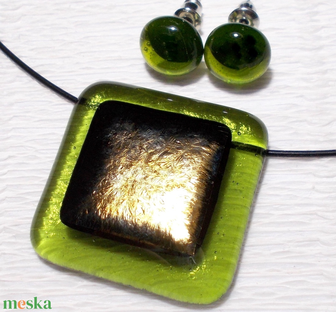 Bronzos olíva ékszerszett, ajándék nőknek névnapra, születésnapra. - ékszer - ékszerszett - Meska.hu