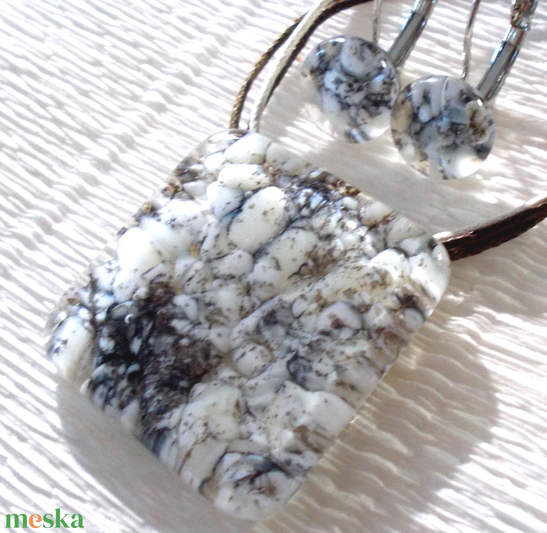 Kavics mintás üvegékszer szett, ajándék névnapra, születésnapra. - ékszer - ékszerszett - Meska.hu